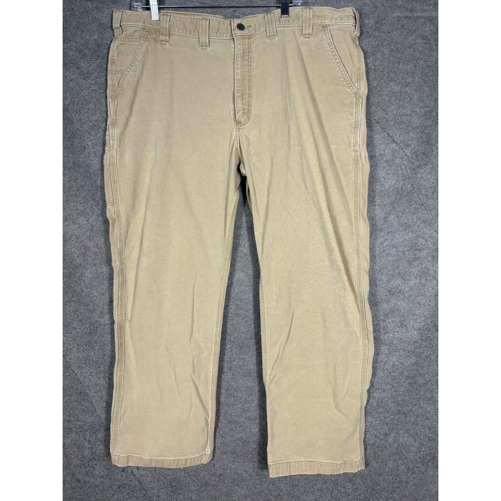 Carhartt Relaxed‎ Fit Canvas Carpenter Work Pants Mens 44x30 Tan Khaki B151 TNM